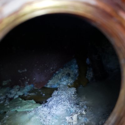 Limescale removed from hot water cylinder