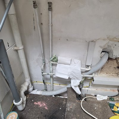 Old and poor quality pipework before repair